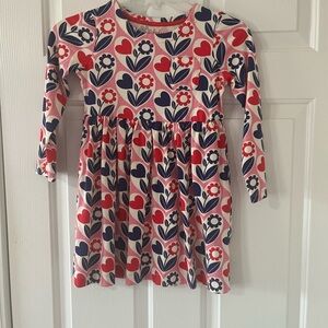 Mini Boden Black and White Fit and Flare Dress with 3/4 Sleeves